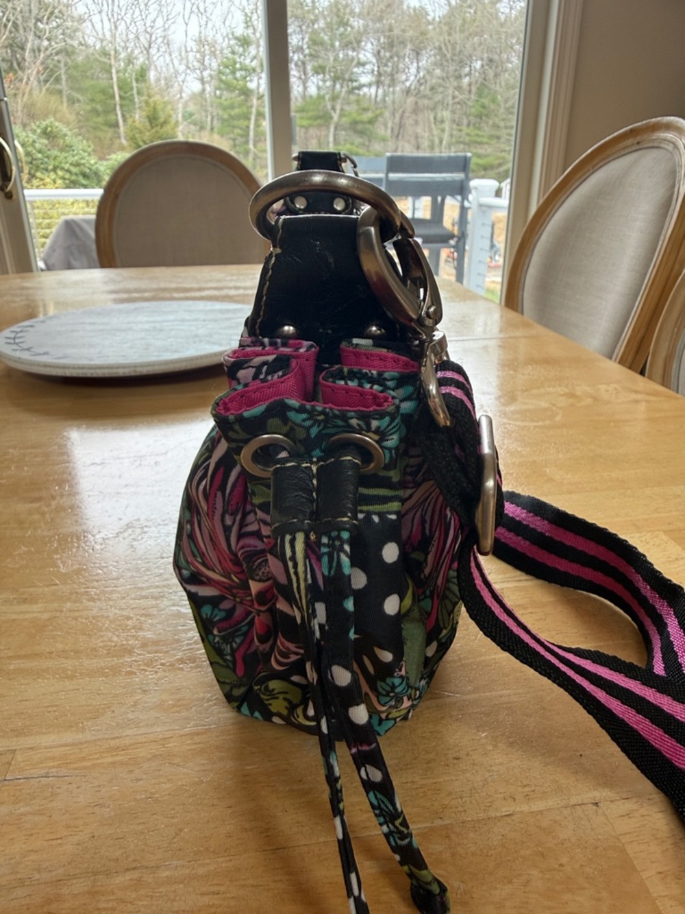 Oilily Floral Crossbody Bag - Bold Boho Print, Adjustable Strap - Picture 4 of 11